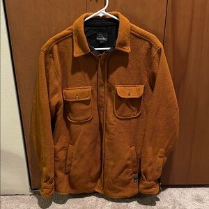 Men's orange/Brown Fleece shirt Jacket